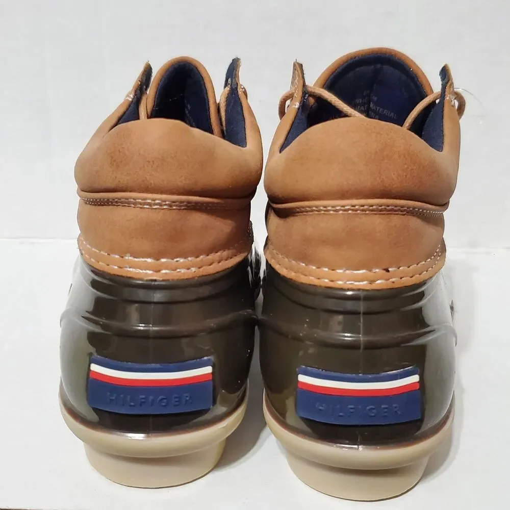 Tommy Hilfiger THWEAT-M Womens Size 6 M Brown Duck Lace Up Rain Ankle Boots Shoe